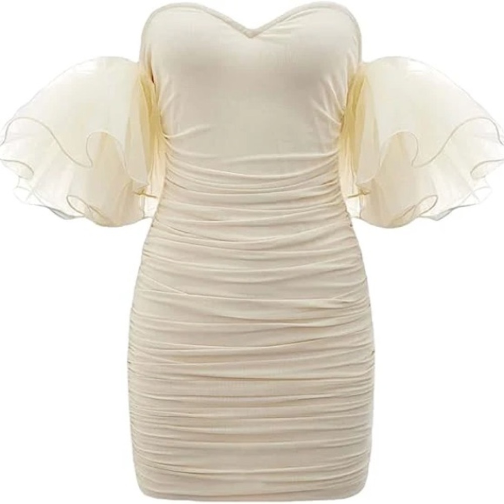 Cream Off-Shoulder Dress